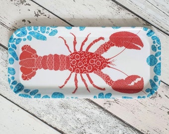 Lobster tray, coastal tray, mini tray, colourful tray, small tray, Scottish gift, unusual valentine gift, be my lobster