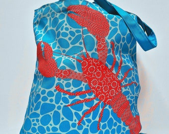 Lobster tote bag, lobster gift, coastal tote,