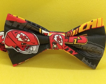 Kansas City Chiefs cotton fabric neck adjustable bowtie