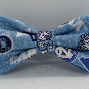 Unc cotton fabric with navy blue satin outline neck adjustable bow tie