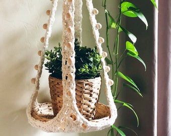 Sun Palm Plant Hanger- Digital Crochet Pattern- PDF File Format