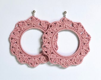 Lace Hoop Earrings- Digital Crochet Pattern- PDF File Format