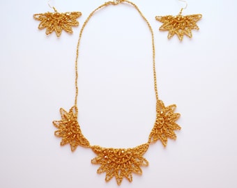 Aurora Earrings and Necklace - Digital Crochet Pattern- PDF File Format
