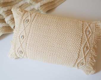 Cowrie Lumbar Pillow Sham- Digital Crochet Pattern- PDF File Format