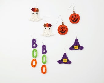 Spooky Earrings Collection - Digital Crochet Pattern- PDF File Format