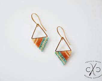 Desert Oasis Earrings- PDF Brick Stitch Pattern