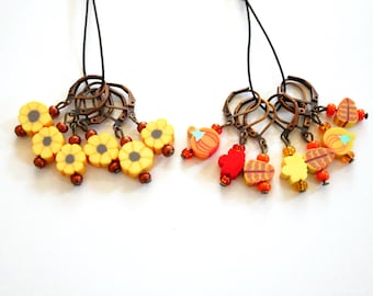 Autumn Crochet Stitch Markers- Handmade Item