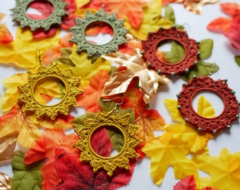 Autumn Sun Earrings- Digital PDF Crochet Pattern