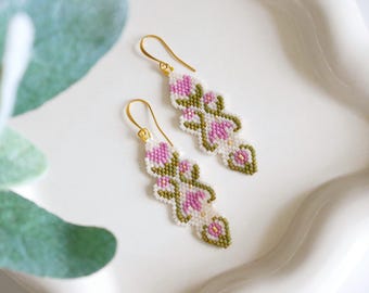 Alora Earrings- PDF Brick Stitch Pattern