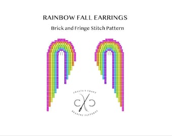 Rainbow Fall Earrings PDF Brick Stitch Pattern