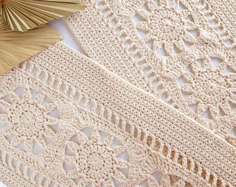 Summer Solstice Table Runner- Digital Crochet Pattern- PDF File Format
