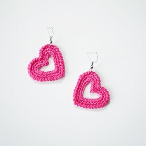Mini Heart Earrings - Digital Crochet Pattern- PDF File Format