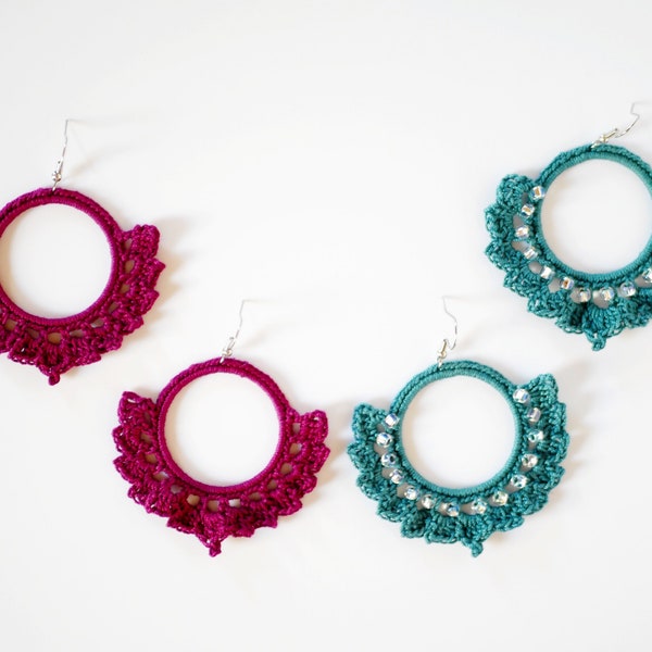 Céline Earrings- Digital Crochet Pattern- PDF File Format