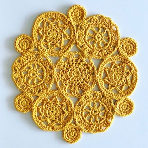 Sunny Day- Placemat & Coaster Set- Digital Crochet Pattern- PDF File Format