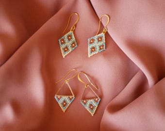 Desert Ember Earrings- PDF Brick Stitch Pattern