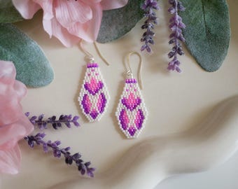 Flora Amour Earrings- PDF Brick Stitch Pattern