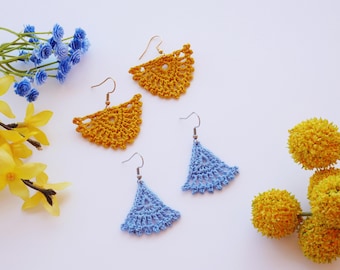 Farren Fan Earrings- Digital Crochet Patterns- PDF File Format