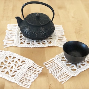 Make Your Mark- Coaster Set- Modern, Boho, Coastal- Geometric- Digital Crochet Pattern- PDF File Format