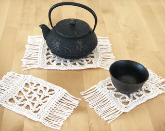 Make Your Mark- Coaster Set- Modern, Boho, Coastal- Geometric- Digital Crochet Pattern- PDF File Format