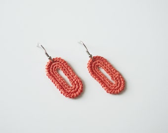 Mini Oval Earrings - Digital Crochet Pattern- PDF File Format