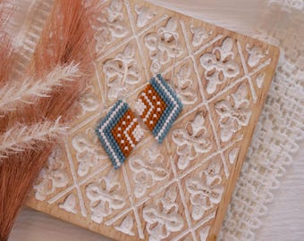 Diamond Canyon Earrings- PDF Brick Stitch Pattern