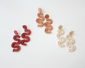 Squiggle Earrings - PDF Crochet Pattern