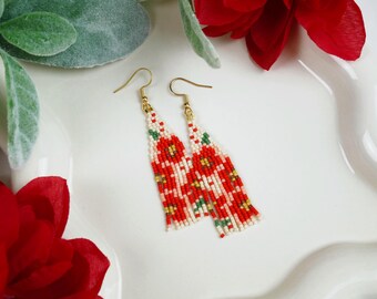 Geum Flower Earrings - PDF Brick Stitch Pattern