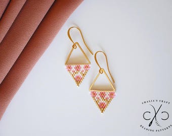 Zephyra Petal and Vine Earrings- PDF Brick Stitch Pattern