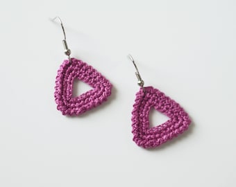 Mini Triangle Earrings - Digital Crochet Pattern- PDF File Format