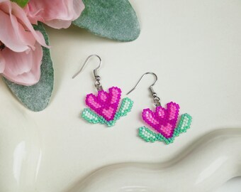Faeryn Blossom Earrings- PDF Brick Stitch Pattern