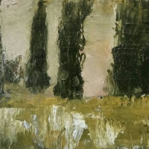 Tuscany At Twilight - Cold Wax And Oil Painting