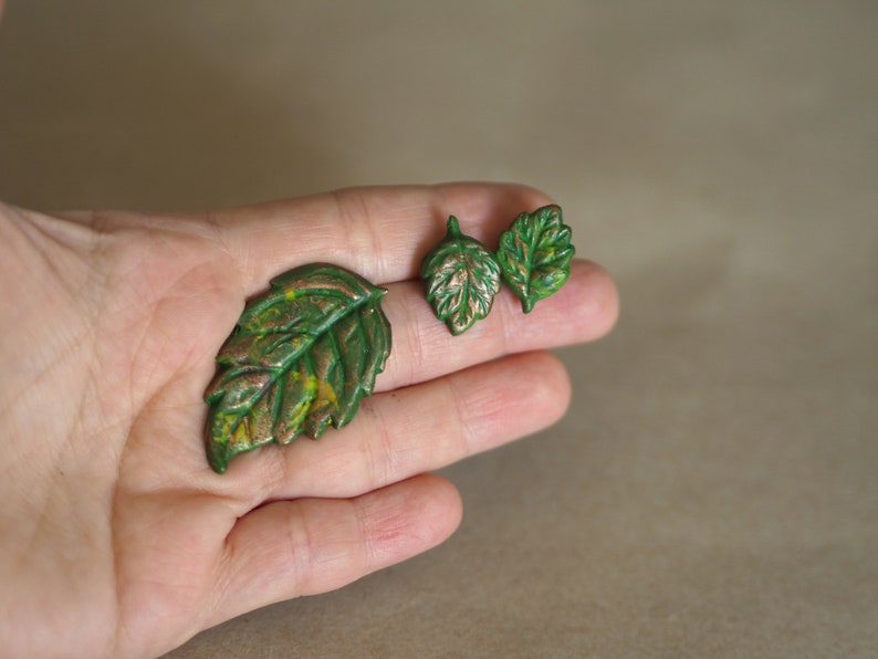 Oversized Chunky Rings for Women Woodland Nature Jewelry Women Jewelry Set Ring and Earrings Forest Themed Ring Leaf Earrings and Ring