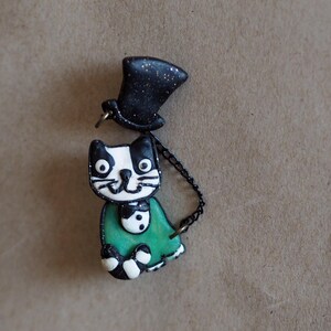 Kattenhalsband brochespeld, kraagspeld kettingbroche, katachtige broche voor shirt, kattenbroche accessoires, kattenhoedenspeld, kattenpunaise, herenbroche