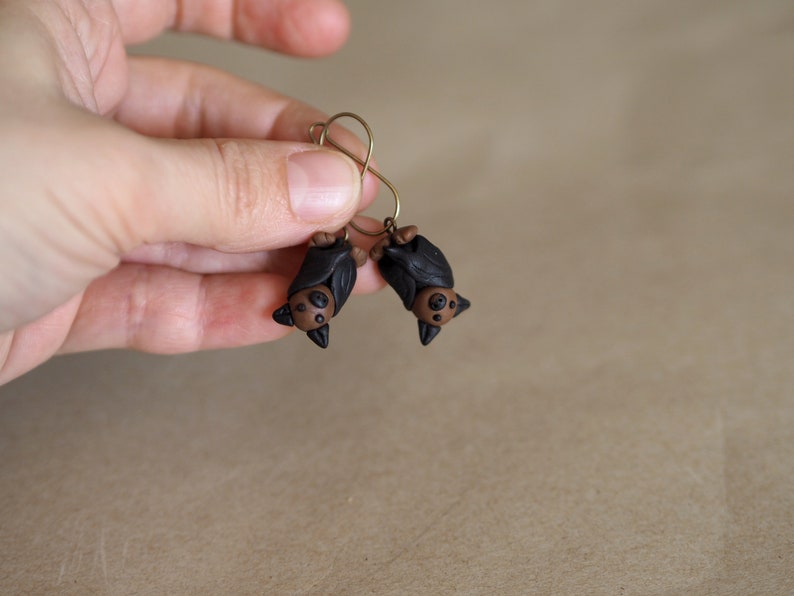 Hanging Bat Earrings Halloween Jewelry Gift for Kids Bat Etsy