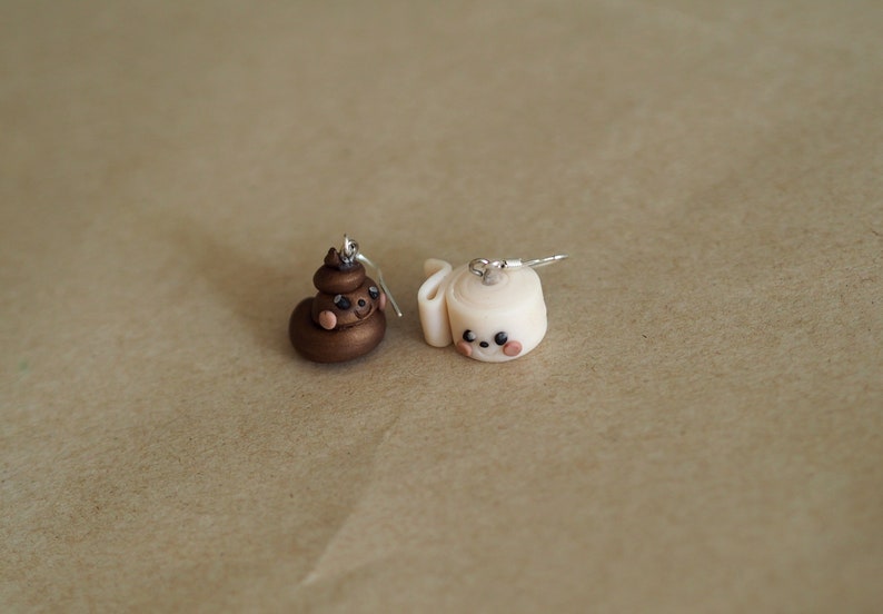 Mismatched Poop and Toilet Paper Earrings Funny Jewelry Gifts for Sister Dangle Funny Earrings Kawaii Jewelry Charms Jewelry for Kids