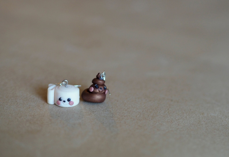 Mismatched Poop and Toilet Paper Earrings Funny Jewelry Gifts for Sister Dangle Funny Earrings Kawaii Jewelry Charms Jewelry for Kids