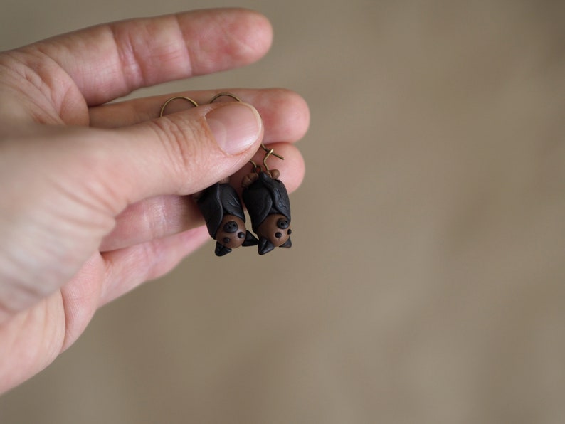 Hanging Bat Earrings Halloween Jewelry Gift for Kids Bat Etsy