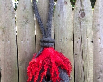 Hanging Wet Felted Nesting Bird Pod