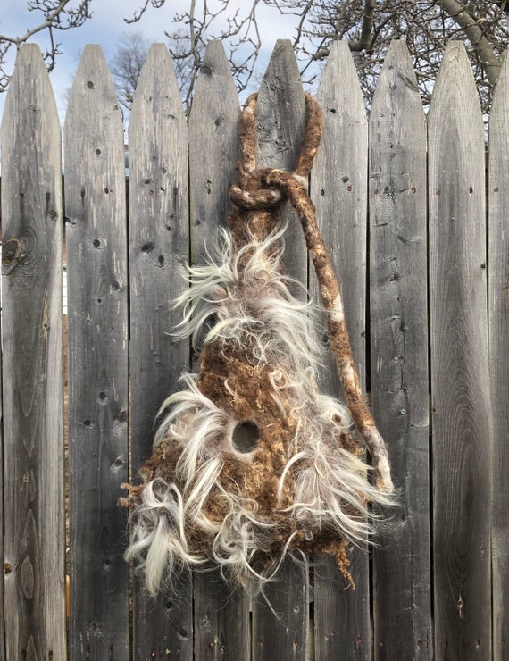 Hanging Wet Felted Nesting Bird Pod