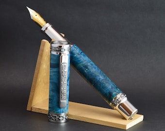 B-5006 Emperor fountain pen handcrafted in stabilized boxelder burl