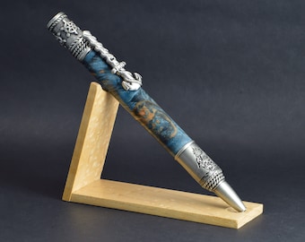 Boat lovers ballpoint pen handcrafted in stabilized and dyed spalted maple.