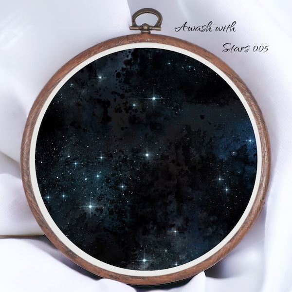 Awash with Stars 005 Aida Fabric || Hand Dyed Effect || Cross Stitch Canvas || 11/14/16/18/20 Count