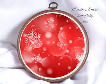 Christmas Bubble Snowflakes 006 Aida Fabric || Hand Dyed Effect || Cross Stitch Canvas || 11/14/16/18/20 Count