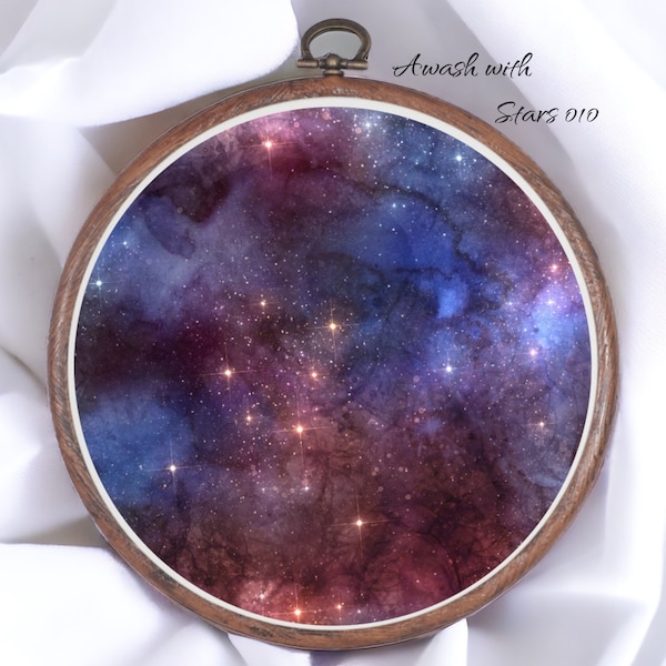 Awash with Stars 010 Aida Fabric ||  Dyed Effect || Cross Stitch Canvas || 11/14/16/18/20 Count