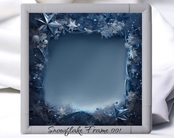 Snowflake Frame 001 Aida Fabric || Hand Dyed Effect || Cross Stitch Canvas || 11/14/16/18/20 Count