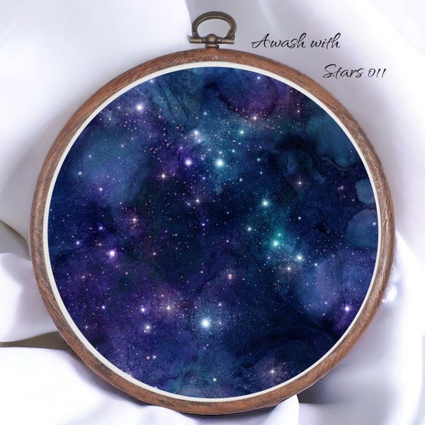 Awash with Stars 011 Aida Fabric || Hand Dyed Effect || Cross Stitch Canvas || 11/14/16/18/20 Count