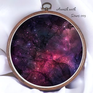 Awash with Stars 003 Aida Fabric || Hand Dyed Effect || Cross Stitch Canvas || 11/14/16/18/20 Count