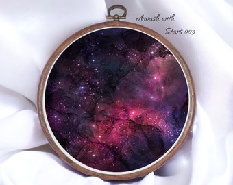 Awash with Stars 003 Aida Fabric || Hand Dyed Effect || Cross Stitch Canvas || 11/14/16/18/20 Count