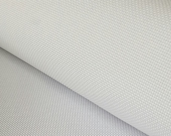 May include: Close-up of a white canvas fabric with a fine weave texture.