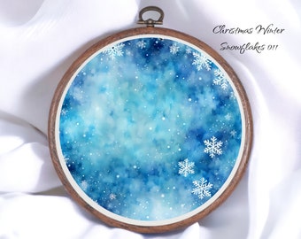 Winter Snowflakes 011 Aida Fabric || Hand Dyed Effect || Cross Stitch Canvas || 11/14/16/18/20 Count